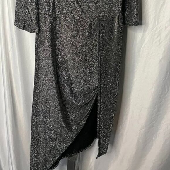 ✨ Sparkly Black Metallic Ruched Cocktail Dress 2XL ✨ - Picture 7 of 9